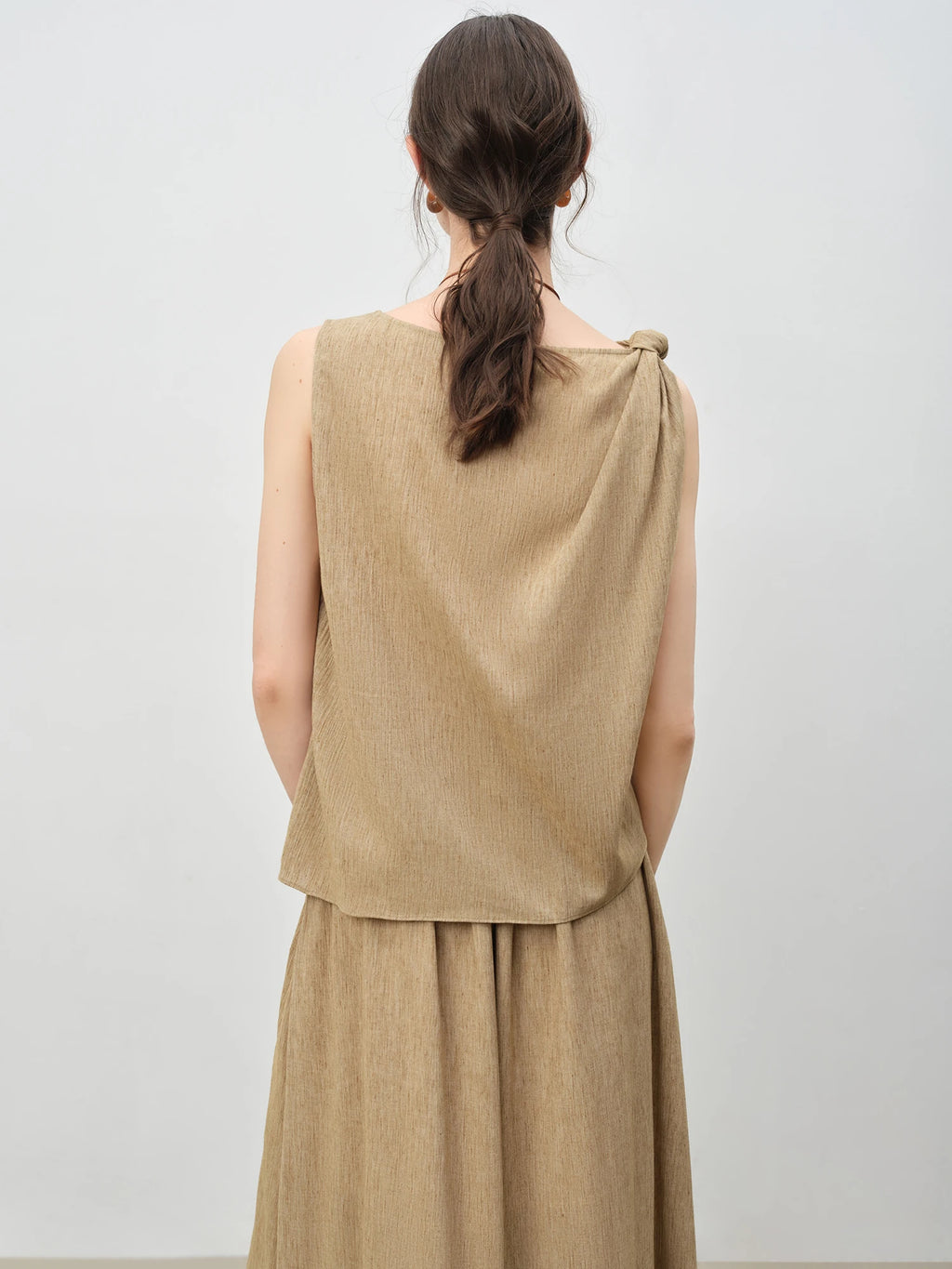 ZIQIAO 2025 Summer Women's Sleeveless Linen Set - Breathable Wide-Leg Styling & Relaxed Elegance Women Pants Set 25ZQ92104