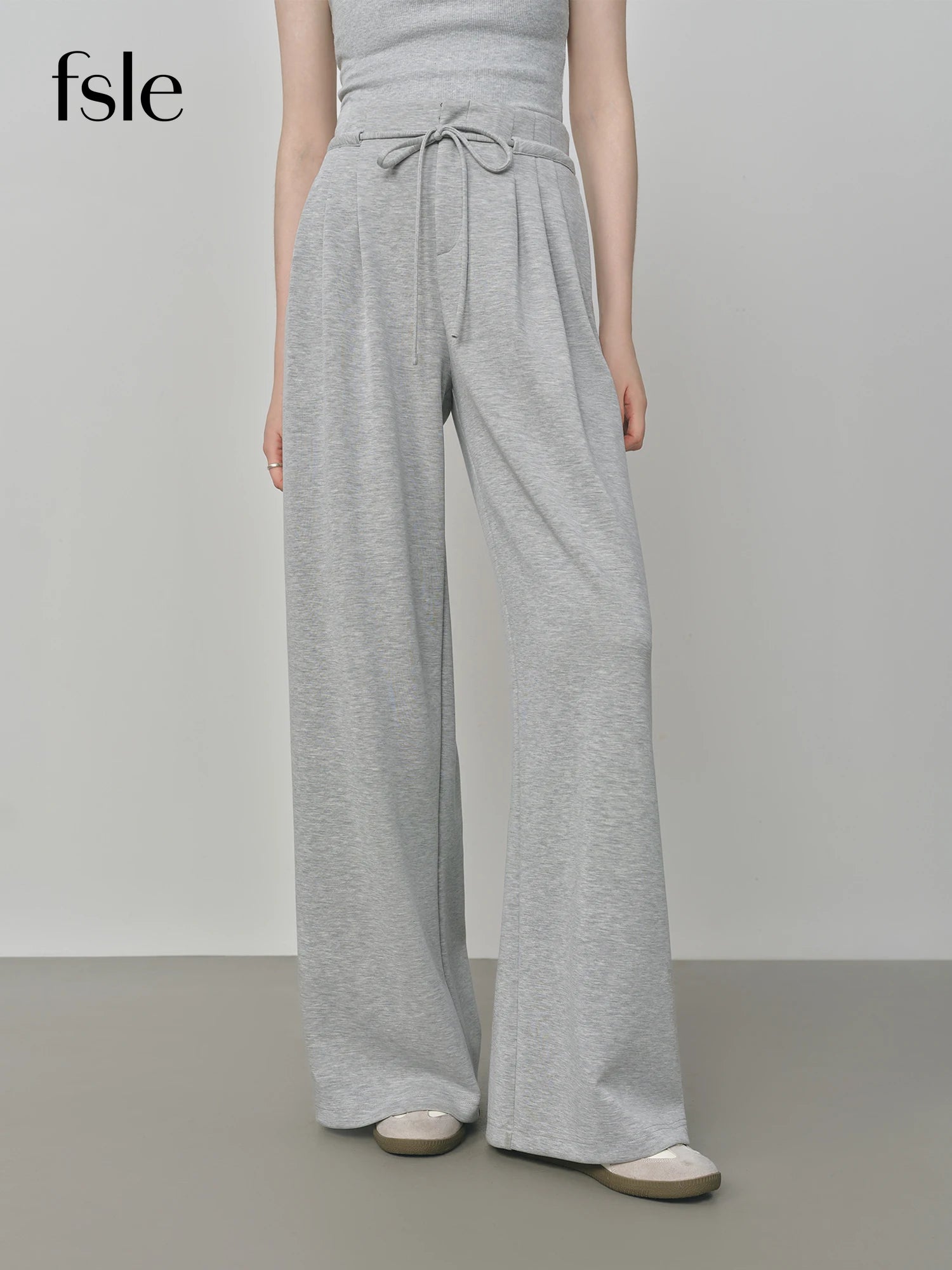 FSLE Air Cloud Series Relaxed Wide Leg Women's Autumn Loose Slimming Straight Casual Pants 25FS13101