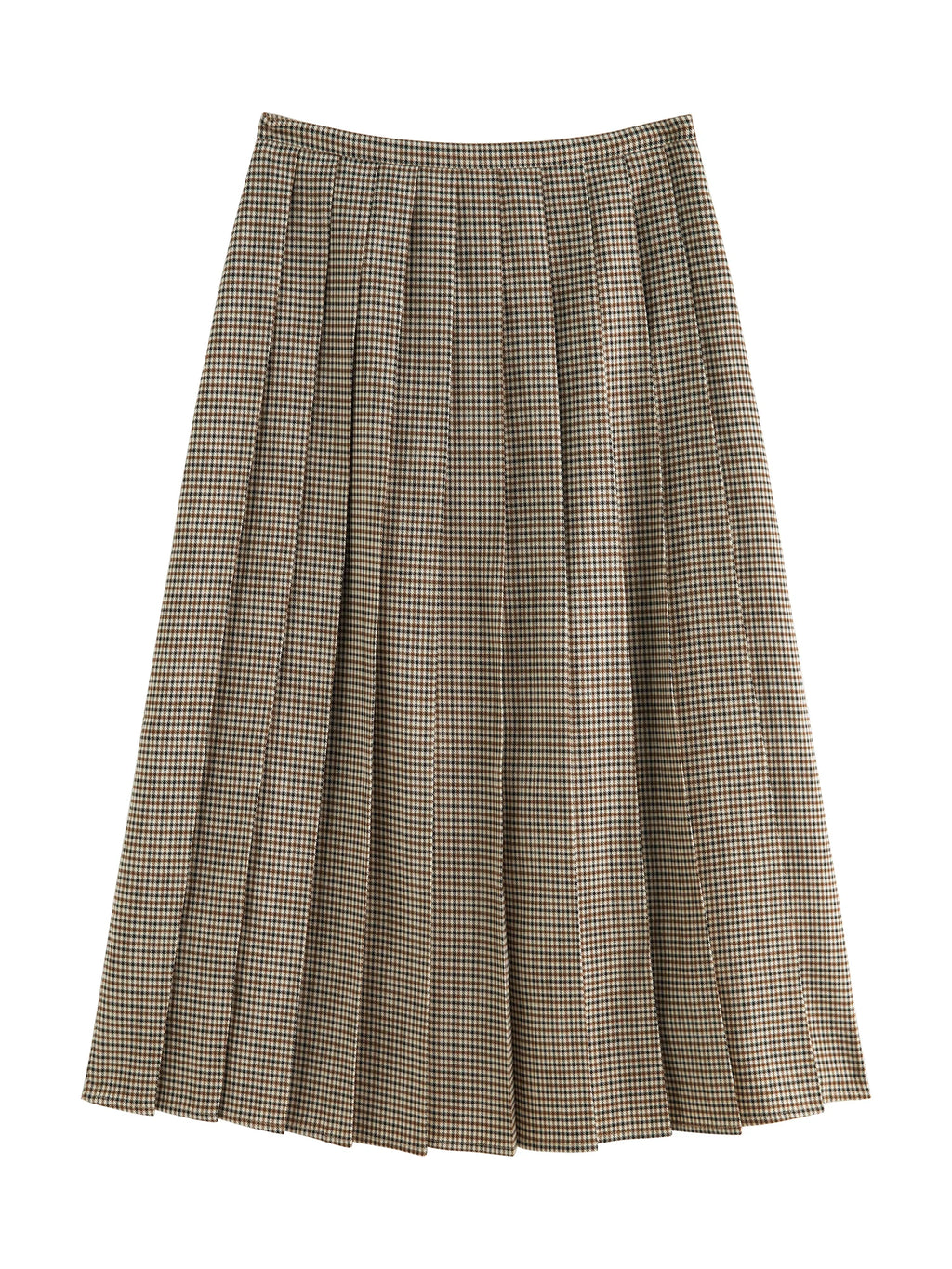 ZIQIAO Houndstooth Pleated Skirt Women's 2025 Autumn New Style College Style Pattern Versatile Casual Mid-length Skirt 25ZQ93064