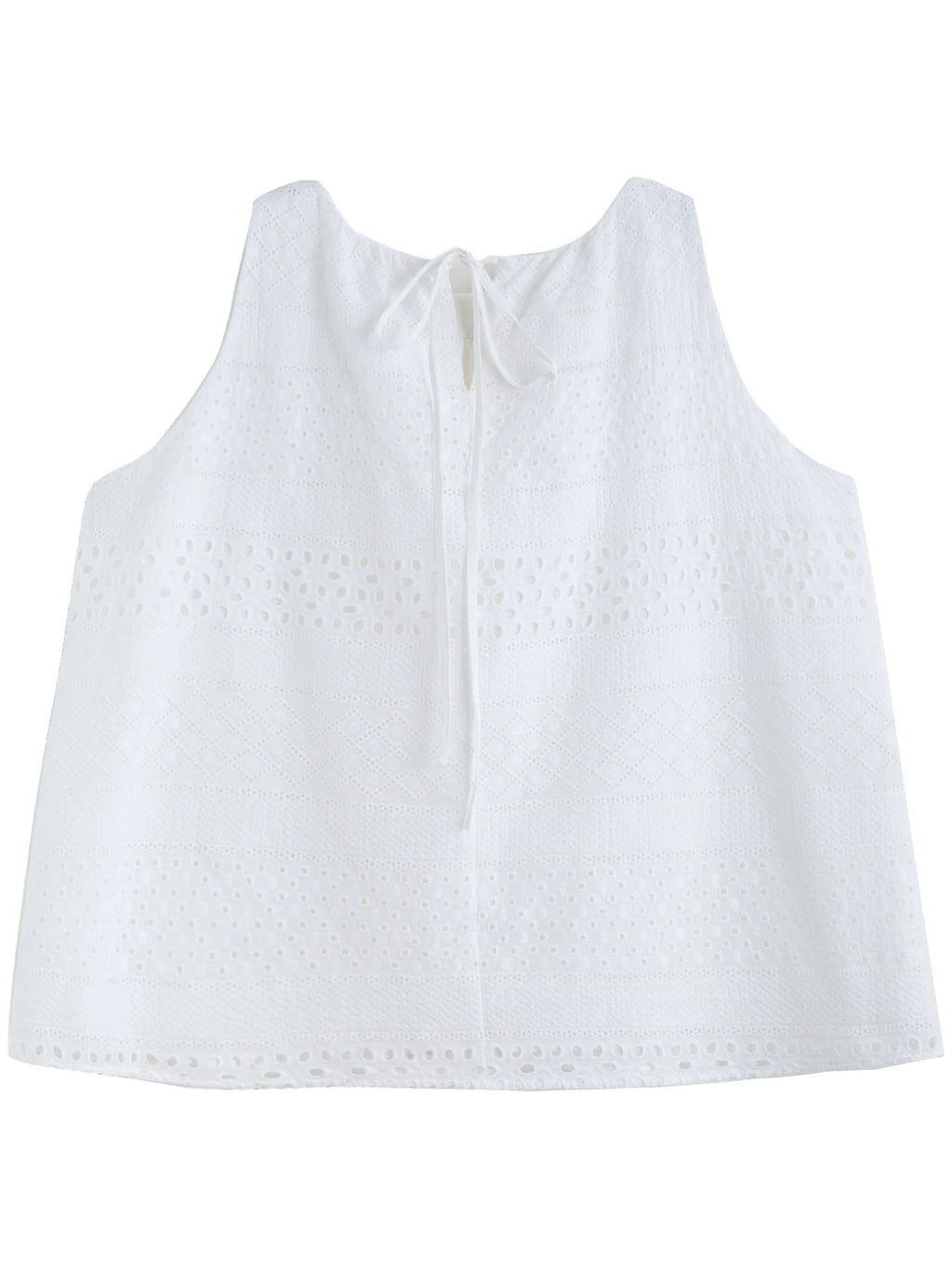 ZIQIAO 2025 Summer Women's Laser-Cut Round Neck Two-Piece Set - Petite-Optimized Slimming Silhouette & Textured Chiffon Skirt