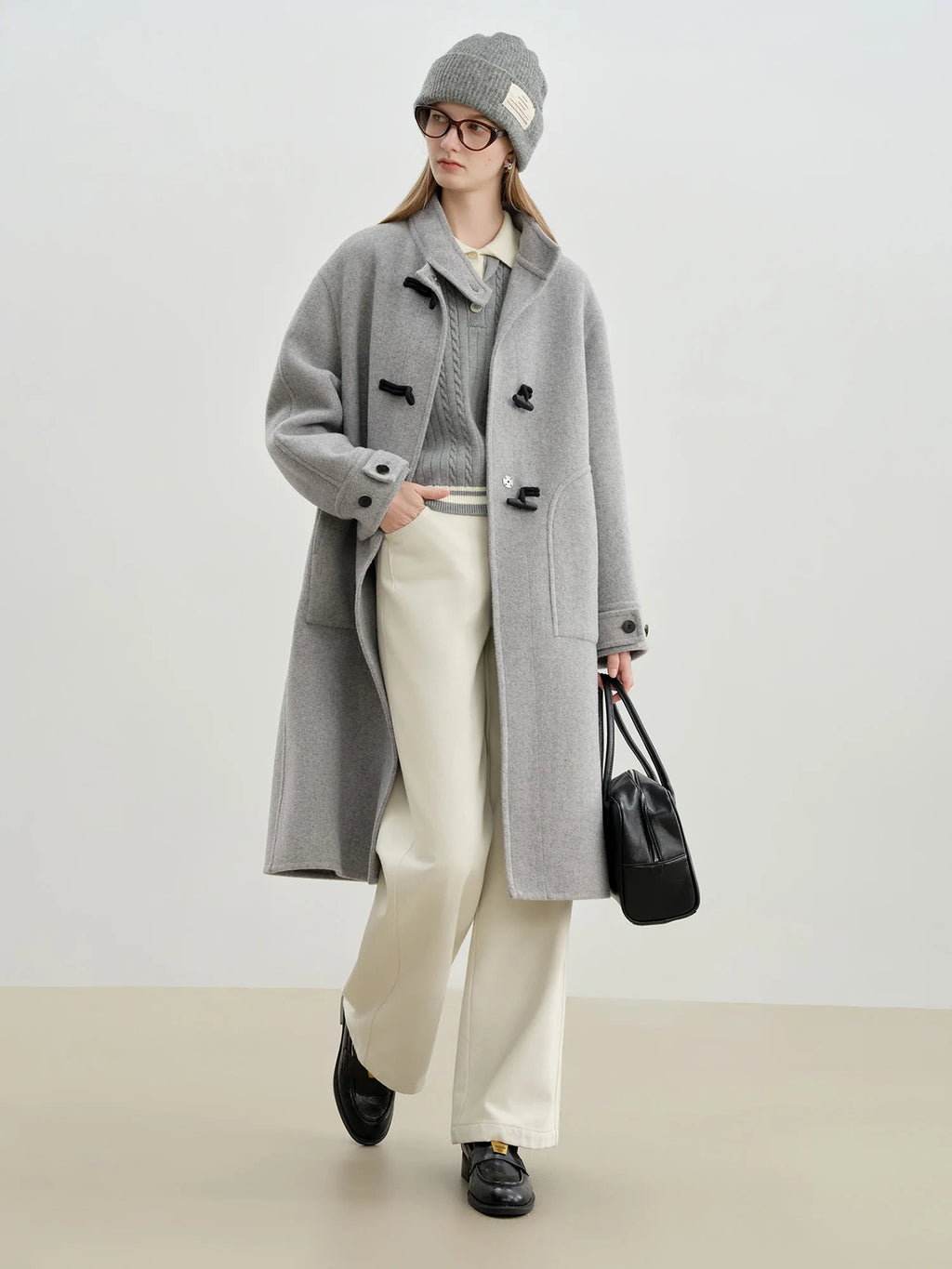 ZIQIAO 2025 Early Autumn New Arrival Stylish Cable Knit Polo Sweater for Petite Women College-inspired Wool Knitwear Pullovers