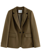 ZIQIAO Office Lady Suit Jacket For Women Niche 2023 Autumn New High-End Suit Black Women Casual Loose Coats Solid