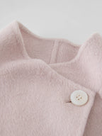 ZIQIAO 2025 New Arrival Chic Double Sided Camel Wool Blend Coat Elegant Short Jacket with College-Inspired Design Autumn Winter