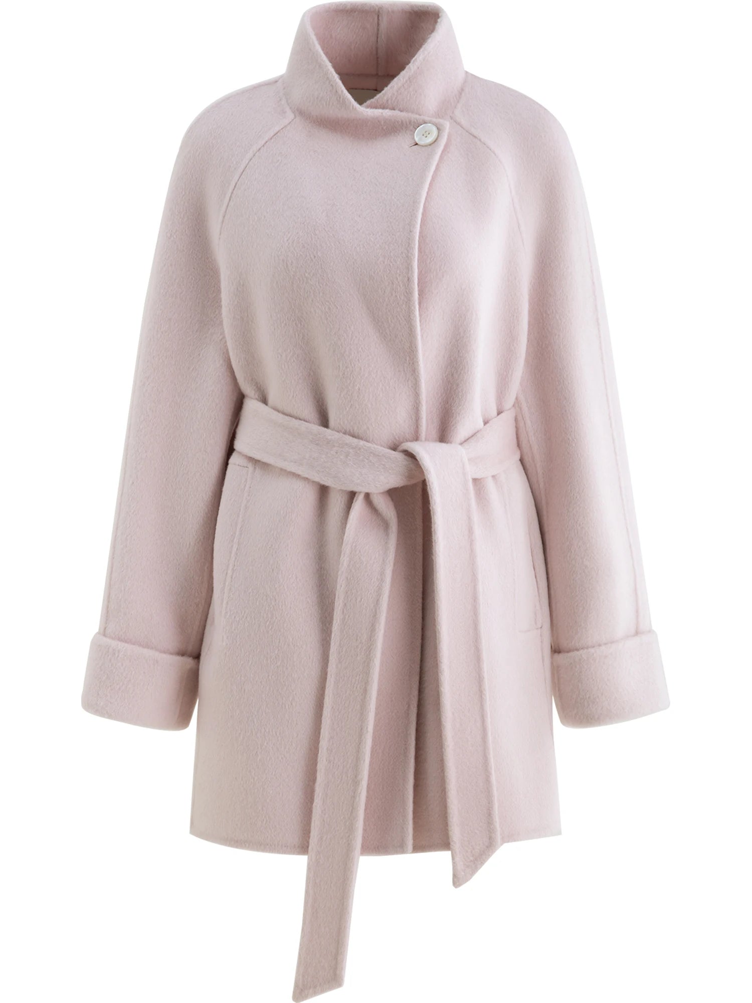 ZIQIAO 2025 New Arrival Chic Double Sided Camel Wool Blend Coat Elegant Short Jacket with College-Inspired Design Autumn Winter