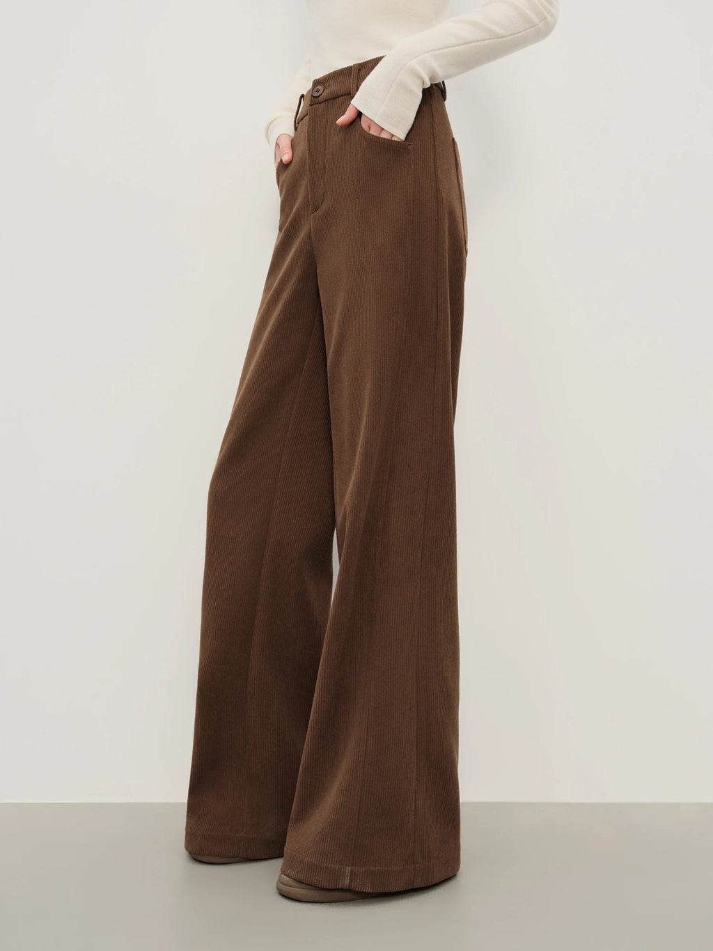 FSLE Vintage Relaxed Drape Straight Casual Tros Herringbone Fabric for Women Winter 2025 New Arrival Slimming Effect Pants