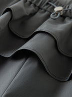 FSLE 2025 Summer Balletcore Pants Women's Fake Two-Piece Lace Trim Casual Trousers Y2K Trendy Ruffled Chic Joggers 25FS12880