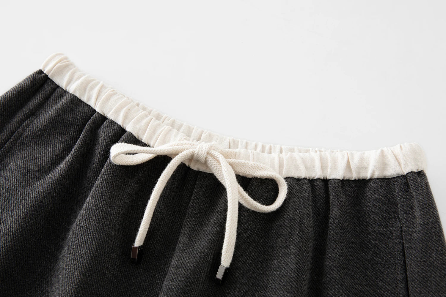 ZIQIAO 4.6% Wool 76.5% Cotton Straight Chic Long Pants for Women 2024 Winter New Design High Waist Warm Grey Pants 24ZQ94388