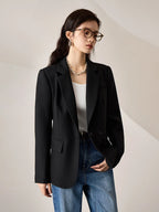 ZIQIAO Office Lady Suit Jacket For Women Niche 2023 Autumn New High-End Suit Black Women Casual Loose Coats Solid