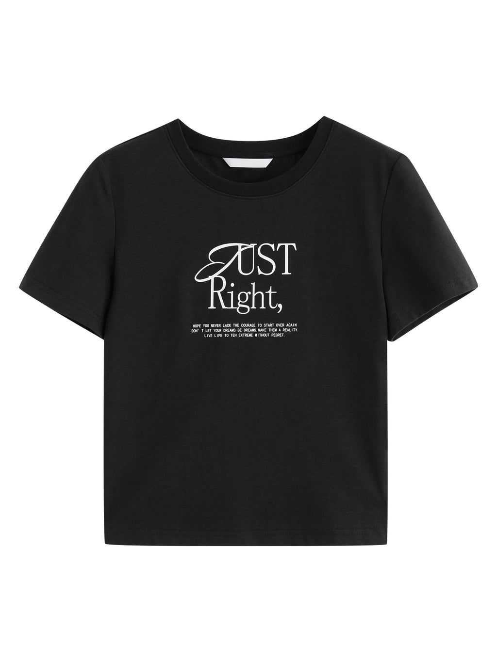 ZIQIAO Simple Printed Straight Shoulder Round Neck T-shirt Women's Short Sleeve 2025 Summer New 25ZQ92367