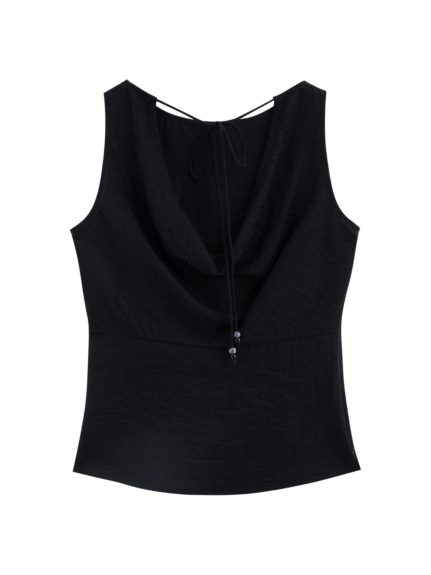 ZIQIAO 2025 Summer Petite Women Asian-Inspired Sleeveless Set - Flowy Blouson Skirt Tank Top Casual Outfit for Special Occasions