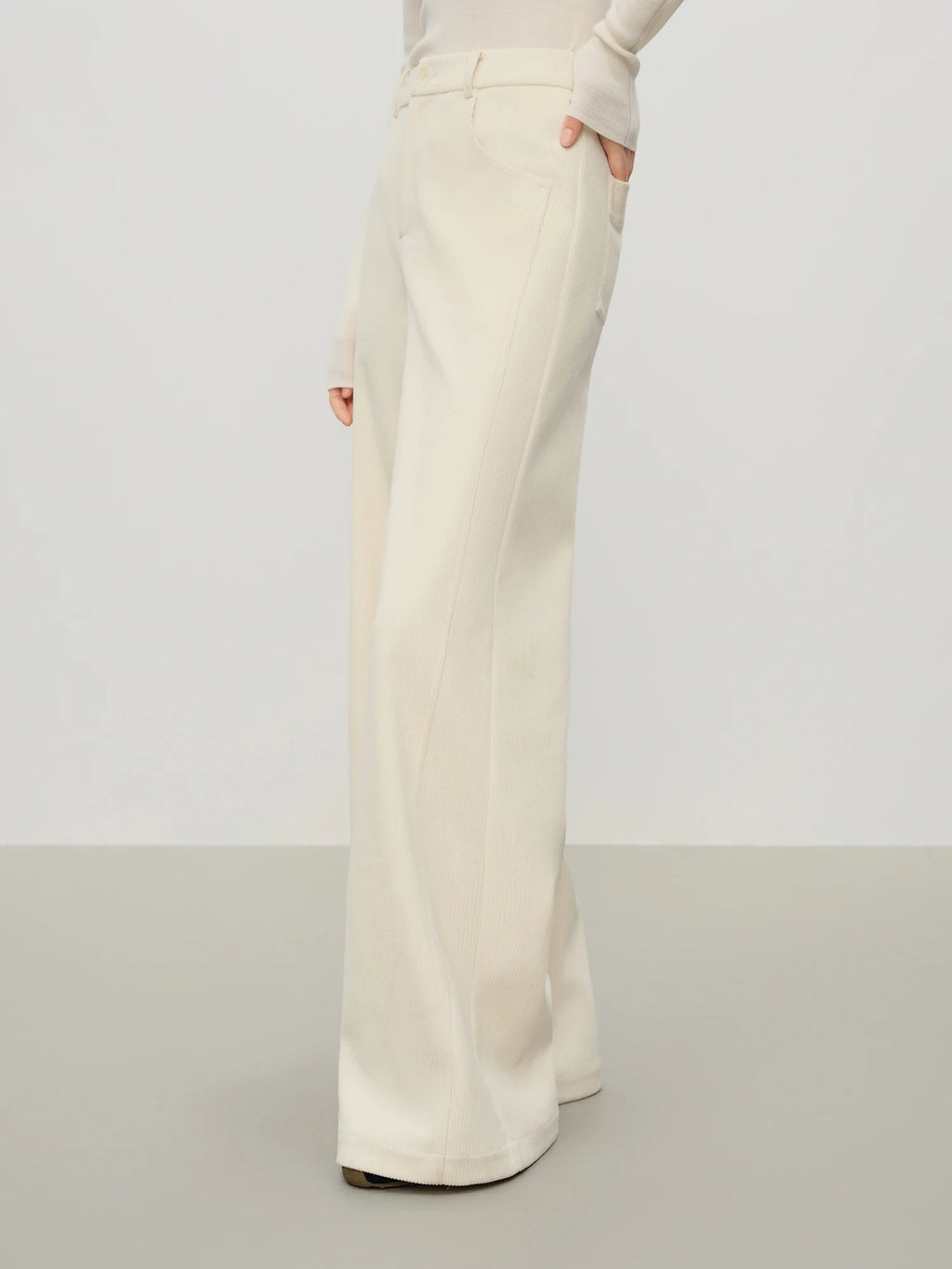 FSLE Vintage Relaxed Drape Straight Casual Tros Herringbone Fabric for Women Winter 2025 New Arrival Slimming Effect Pants