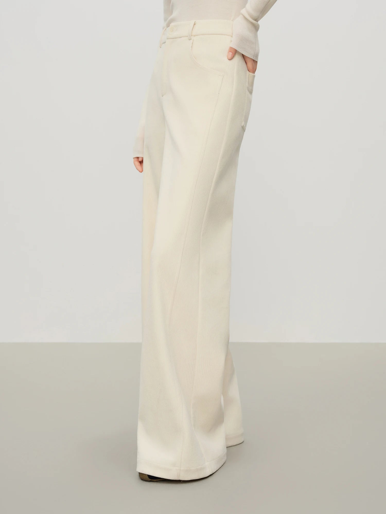 FSLE Vintage Relaxed Drape Straight Casual Tros Herringbone Fabric for Women Winter 2025 New Arrival Slimming Effect Pants