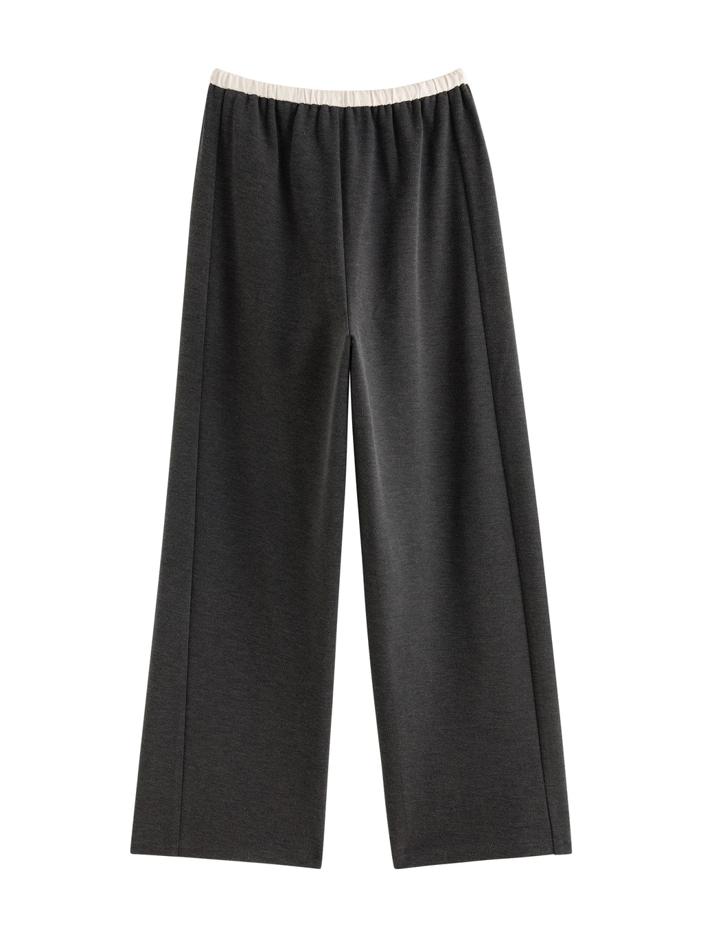 ZIQIAO 4.6% Wool 76.5% Cotton Straight Chic Long Pants for Women 2024 Winter New Design High Waist Warm Grey Pants 24ZQ94388