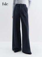 FSLE Commuter Style Starry Sky Wool Straight Wide-leg Pants Leisure Loose Vintage Simple Full-length Korean Style Ins