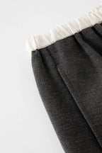 ZIQIAO 4.6% Wool 76.5% Cotton Straight Chic Long Pants for Women 2024 Winter New Design High Waist Warm Grey Pants 24ZQ94388