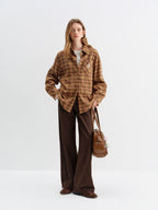 FSLE 2025 Winter Women's Vintage Washed Embroidered Banana Jeans Curved High Waist Wide Leg Trousers Slim Fit Retro Pants