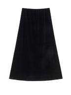 ZIQIAO French Style Black Velvet A-Line Midi Skirt for Women 2025 Autumn Winter New High-End Sense Long Hem Semi-Skirt Elegant