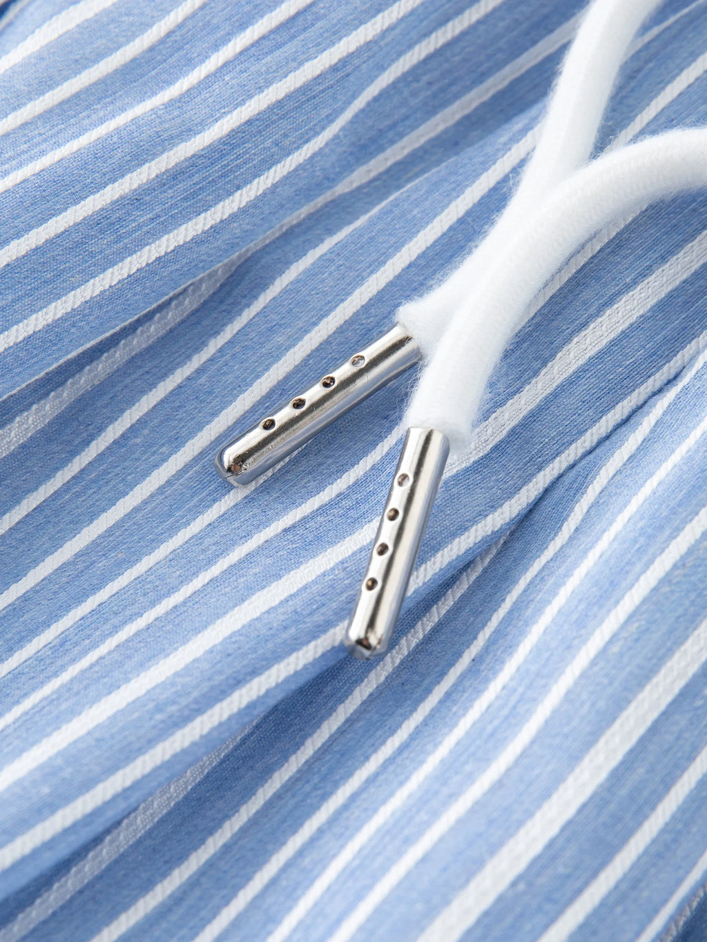 ZIQIAO New Arrival for 2025 Petite Women High-Waisted Blue Striped Pleated Mini A-Line Skirt 25ZQ92312