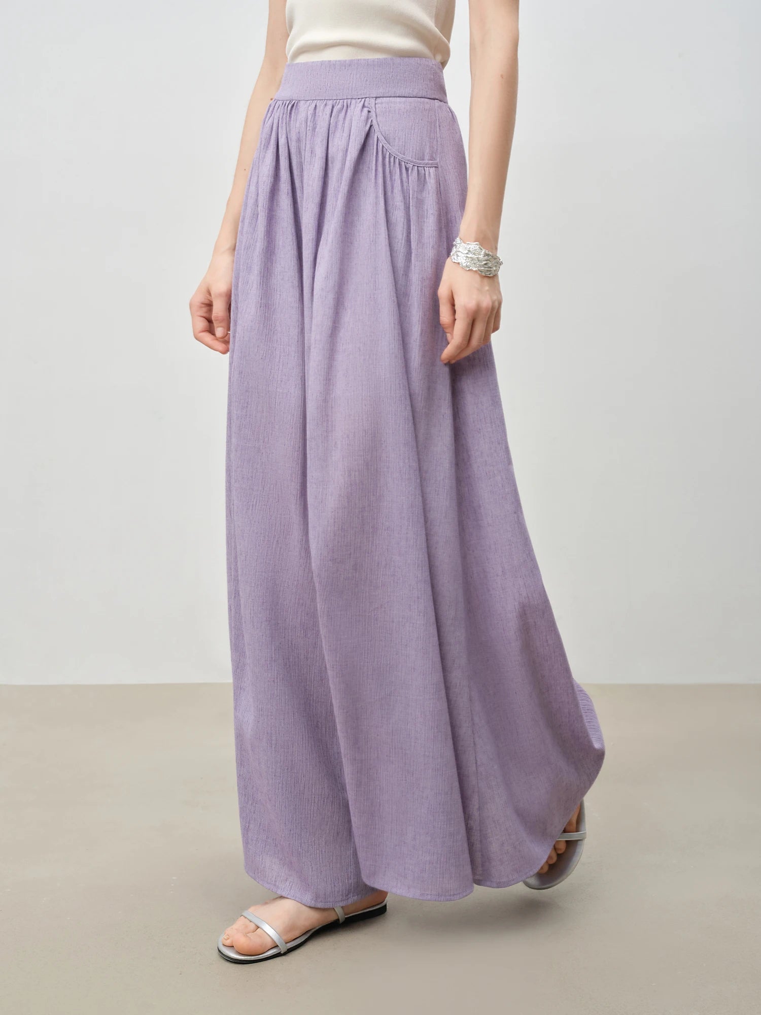 ZIQIAO 2025 Summer Women's Sleeveless Linen Set - Breathable Wide-Leg Styling & Relaxed Elegance Women Pants Set 25ZQ92104