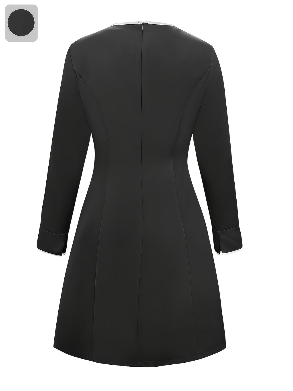 Women'S Elegant Black Dress - Long Sleeve Formal & Everyday Outfit, Flattering Fit for Fall/Winter, Office, Party, Wedding - Easy-Care Women'S Clothing for Women, Office Attire, Sophisticated Style, Quality Stitching, Party Wear, Classic Design