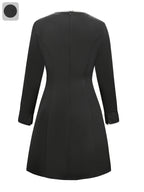 Women'S Elegant Black Dress - Long Sleeve Formal & Everyday Outfit, Flattering Fit for Fall/Winter, Office, Party, Wedding - Easy-Care Women'S Clothing for Women, Office Attire, Sophisticated Style, Quality Stitching, Party Wear, Classic Design