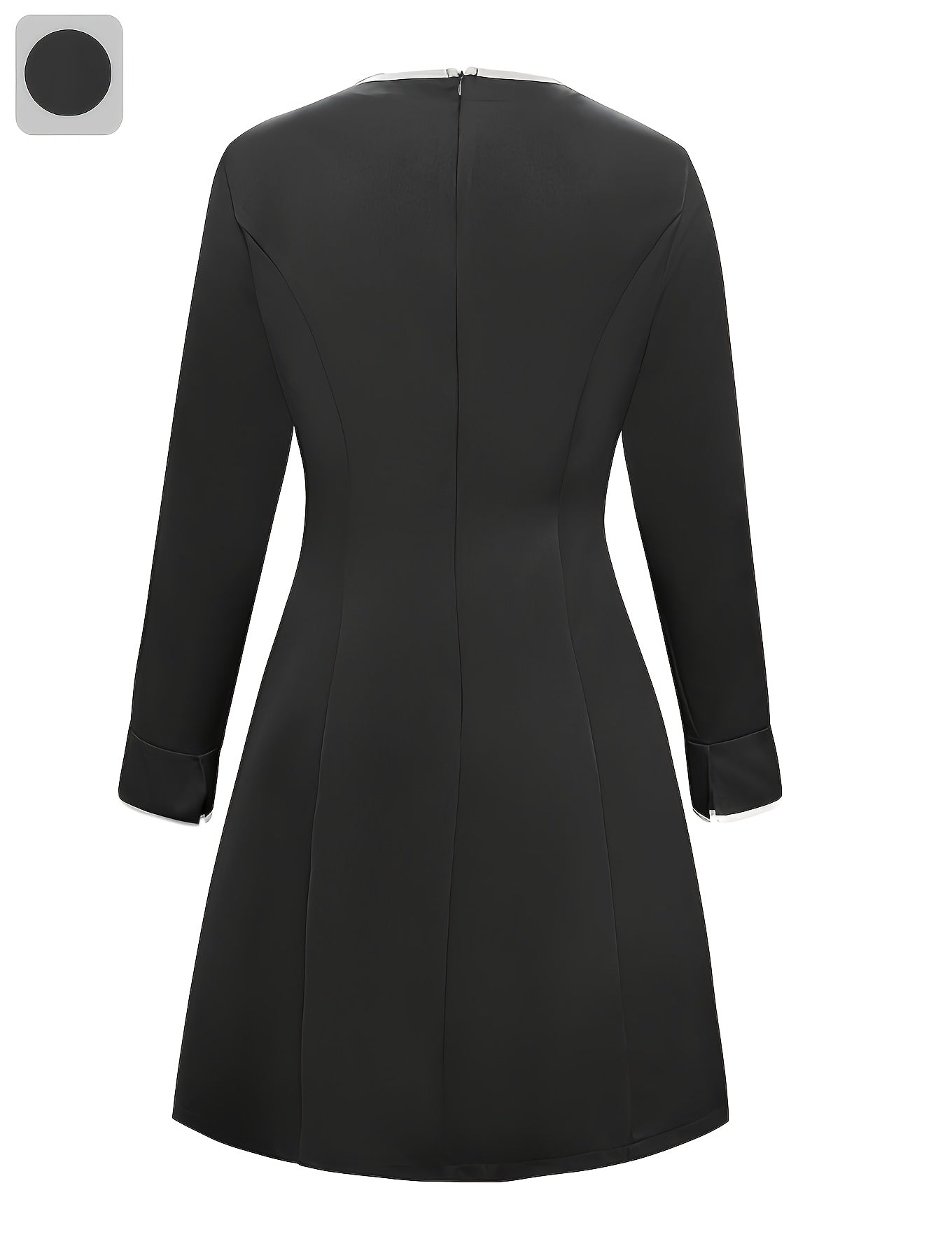Women'S Elegant Black Dress - Long Sleeve Formal & Everyday Outfit, Flattering Fit for Fall/Winter, Office, Party, Wedding - Easy-Care Women'S Clothing for Women, Office Attire, Sophisticated Style, Quality Stitching, Party Wear, Classic Design