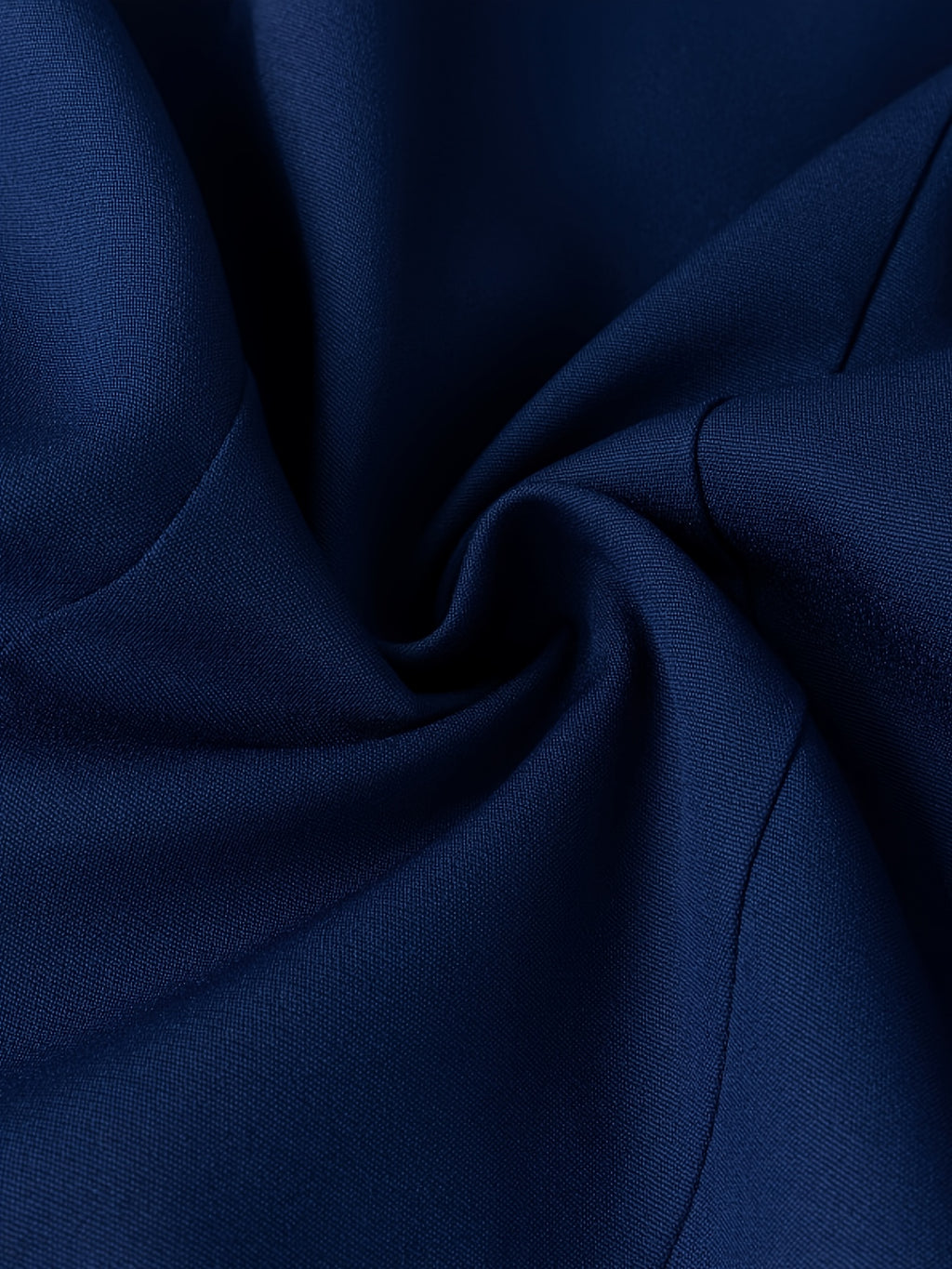 's Elegant Slim-Fit Tailored Blazer Jacket - Navy Blue Single-Breasted Lapel Collar, Structured A-Line Suit Coat for Workplace, Commuting & Daily Outfits, Machine Washable Winter Winter Jacket (No Belt)