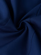 's Elegant Slim-Fit Tailored Blazer Jacket - Navy Blue Single-Breasted Lapel Collar, Structured A-Line Suit Coat for Workplace, Commuting & Daily Outfits, Machine Washable Winter Winter Jacket (No Belt)