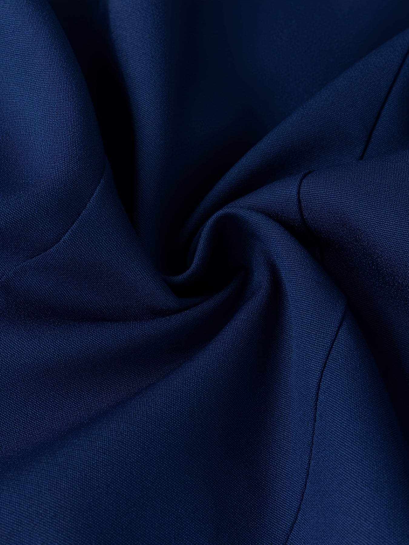 's Elegant Slim-Fit Tailored Blazer Jacket - Navy Blue Single-Breasted Lapel Collar, Structured A-Line Suit Coat for Workplace, Commuting & Daily Outfits, Machine Washable Winter Winter Jacket (No Belt)