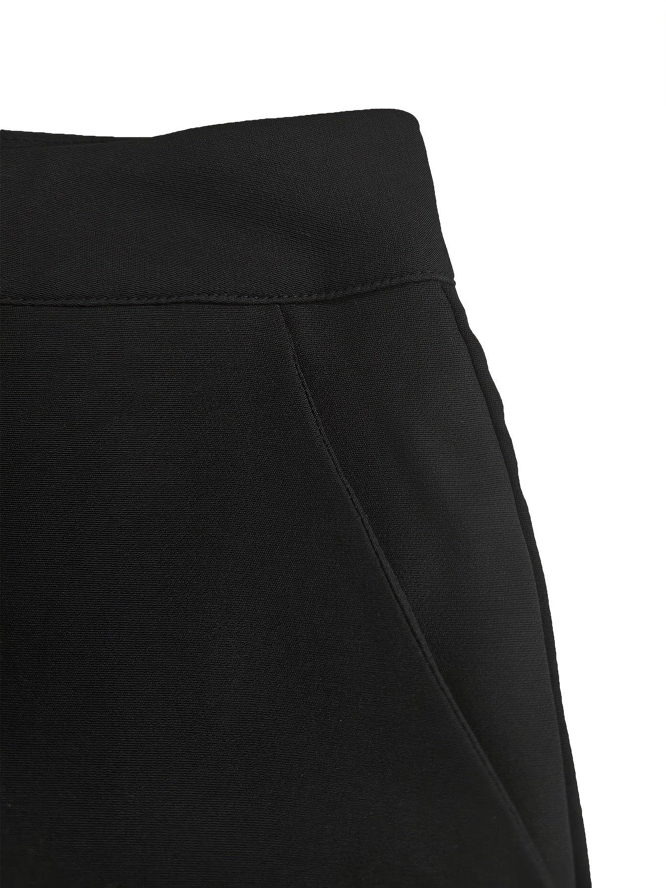 YY0227014 Spring/Autumn Women's Solid Color Casual Elegant Suit with Turn- Collar Long Sleeve Regular Fit Blouse and Pants Set, 2pcs Outfit for Commuting and Office